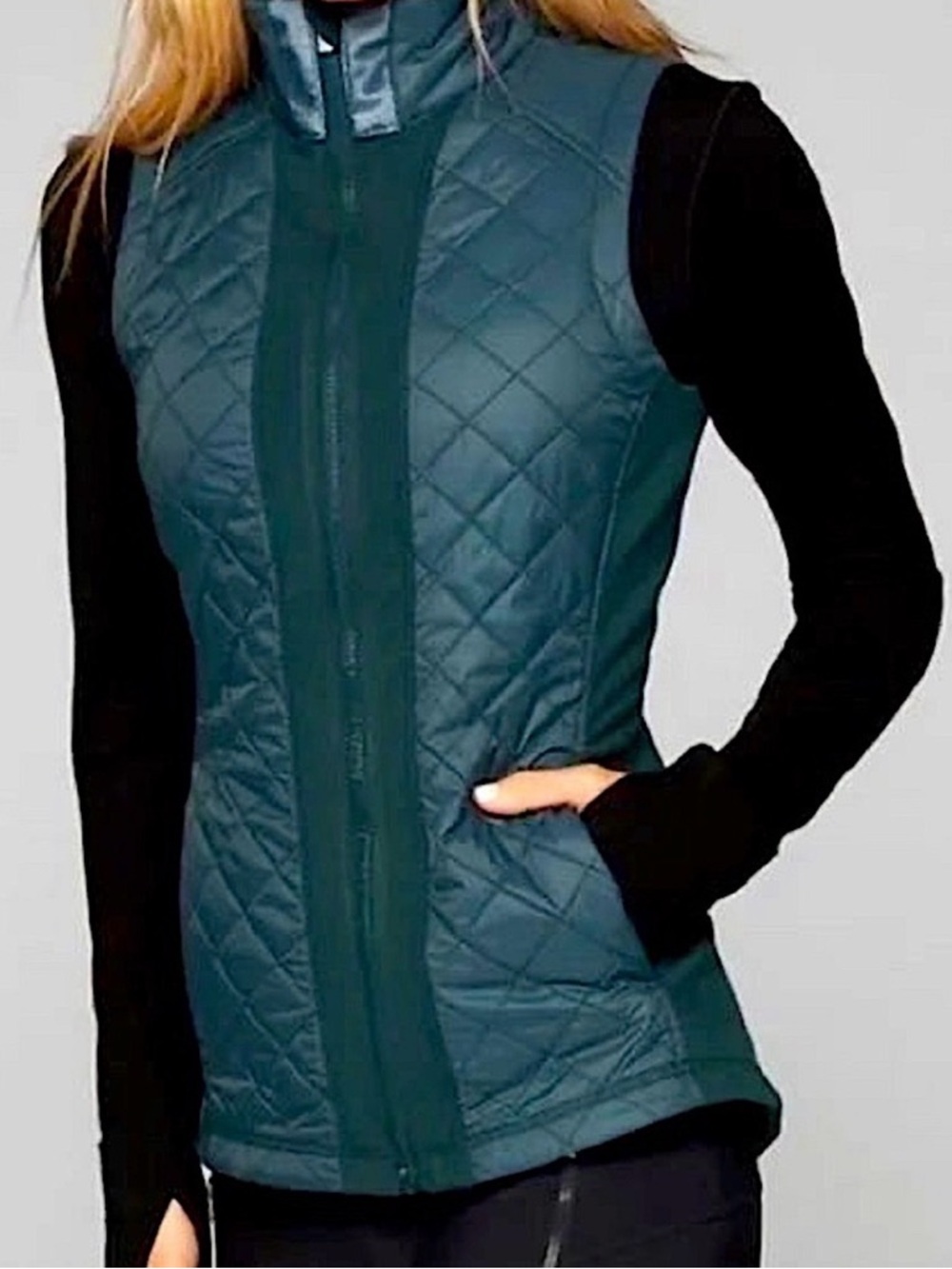 Athleta Rock springs quilted vest Green woman’s size XSmall athleisure XS